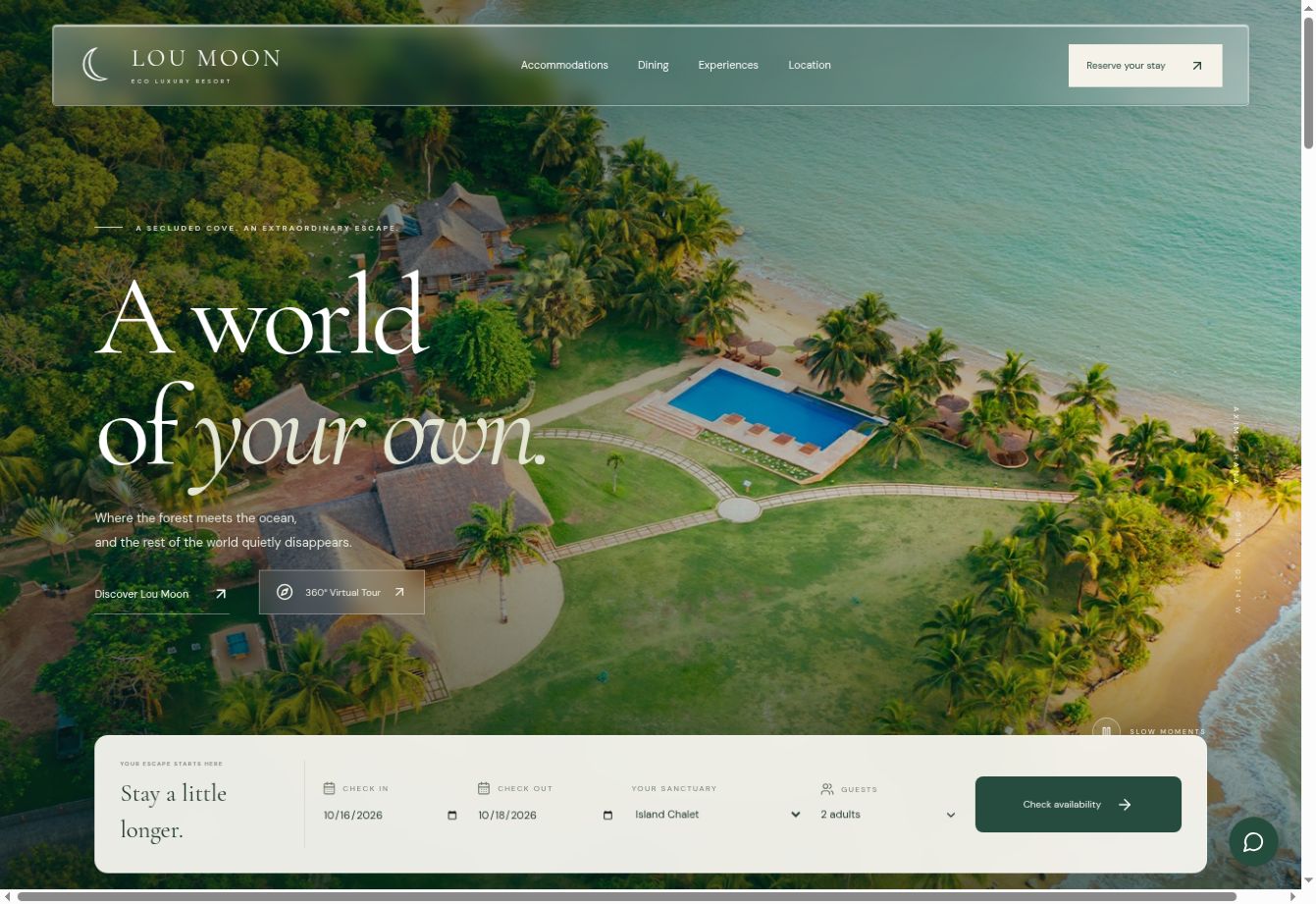 Lou Moon Resort interface preview
