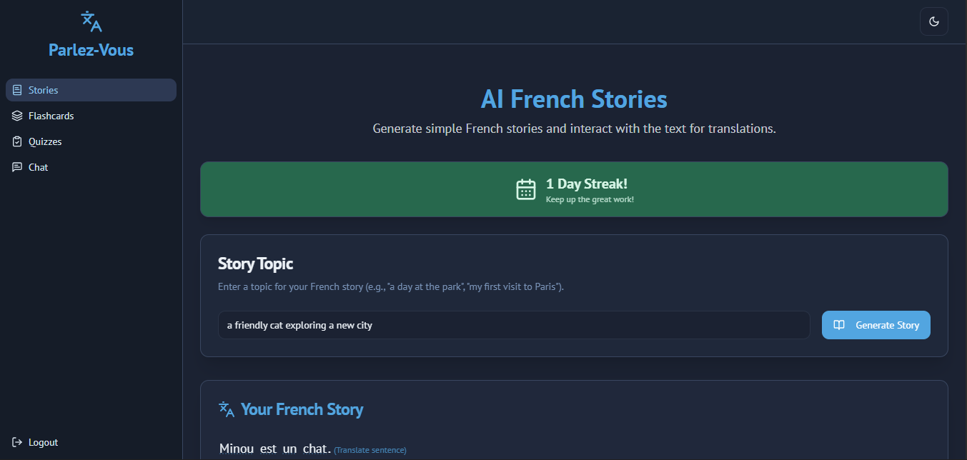 Interactive Language Learning App